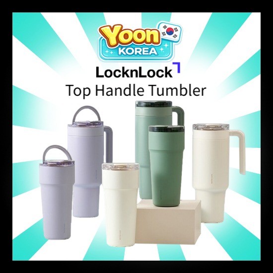 LocknLock Metro Cafe Top Handle, Dual Handle Ceramic Tumbler (710ml / 900ml / 1200ml) LocknLock / ส่