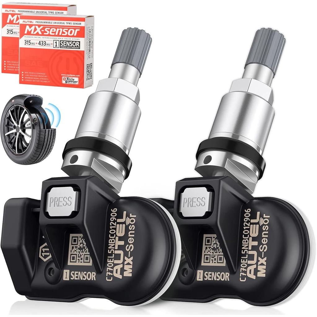 Autel TPMS MX Sensor 315 433Mhz 2in1 เซ็นเซอร์ยาง, OE-ระดับ Press-Release Universal 100% โปรแกรมโดย 