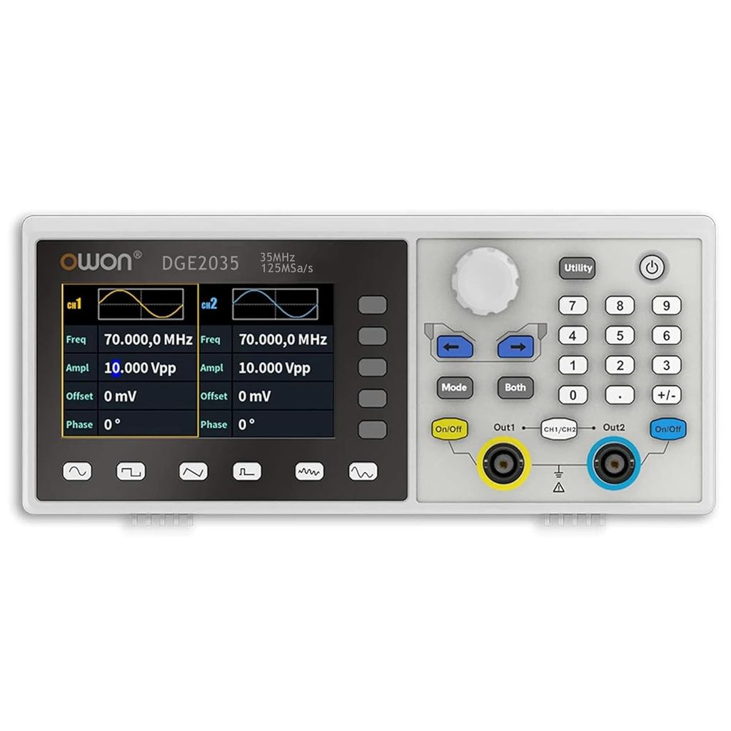 เครื่องกําเนิดไฟฟ้าฟังก์ชั่น OWON, 2 CH 35MHz ความถี่, เครื่องกําเนิด Waveform 125MSa/s อัตราการตัวอ