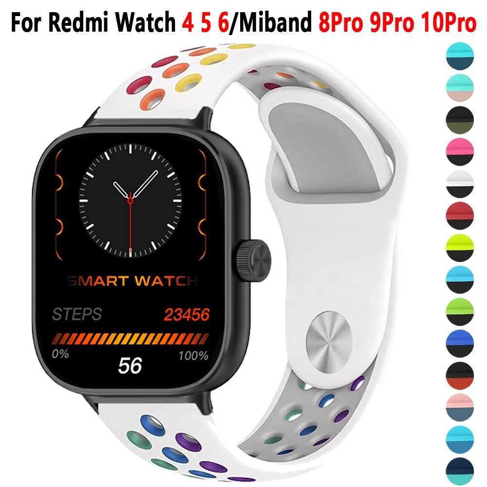 สายรัดซิลิโคนอ่อนนุ่มเข้ากันได้สําหรับ Mi Band 10Pro 9Pro 8Pro สายรัดข้อมือทูโทนสําหรับ Redmi Watch 6 5 4
