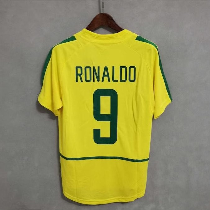 คุณภาพสูงสุด 2002 RONALDO Brazil Home Retro Sports Jersey-FG001