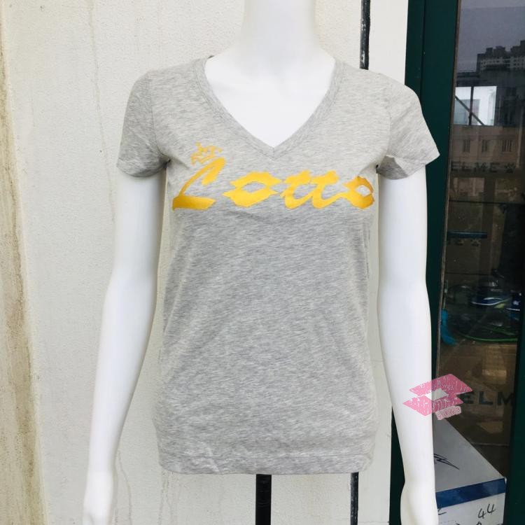 LOTTO LOTTO ผู้หญิงโลโก้ Series Pure Cotton Basic เสื้อยืดแขนสั้นกีฬา Casual เสื้อยืด ETSF09