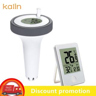 Kalin-th เครื่องวัดอุณหภูมิสระว่ายน้ำดิจิตอลลอยเซ็นเซอร์อุณหภูมิสูงสำหรับสปาสระว่ายน้ำสำหรับครอบครัวสีขาวสีเทา