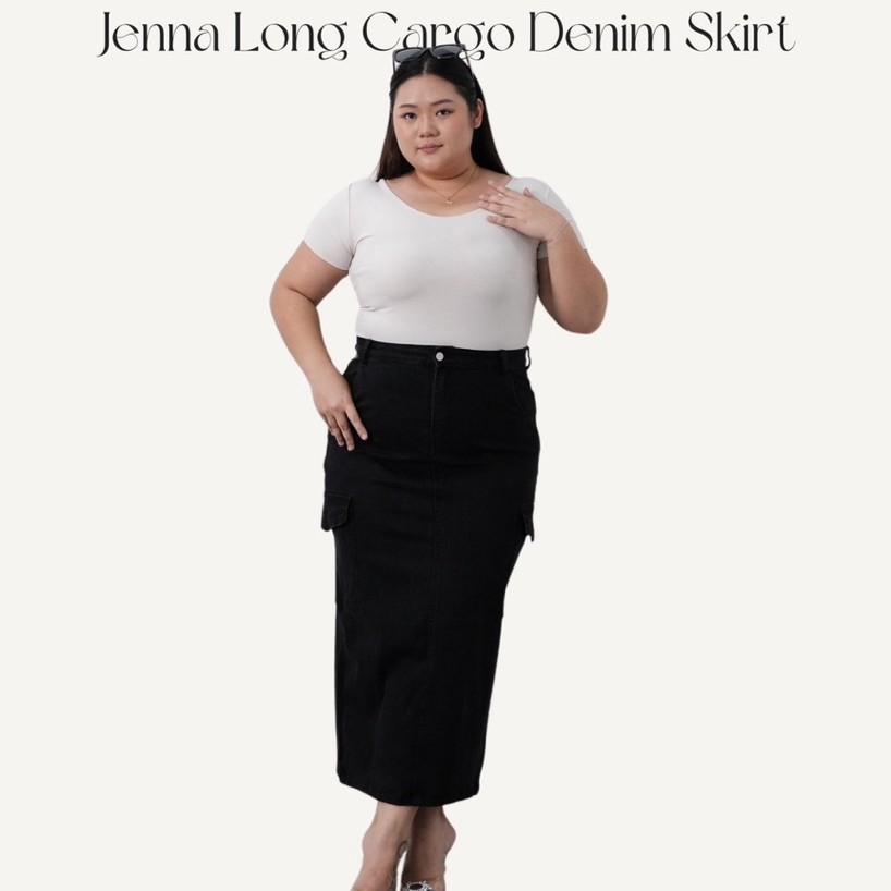 Trovila - กระโปรงยีนส์คาร์โก้ยาว Jenna 2-76104 A