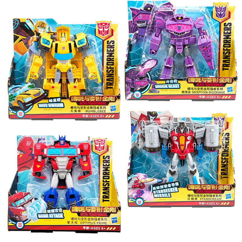 Hasbro Transformers Toy Nezha and Transformers Strong Optimus Prime Bumblebee แมงมุมแดง