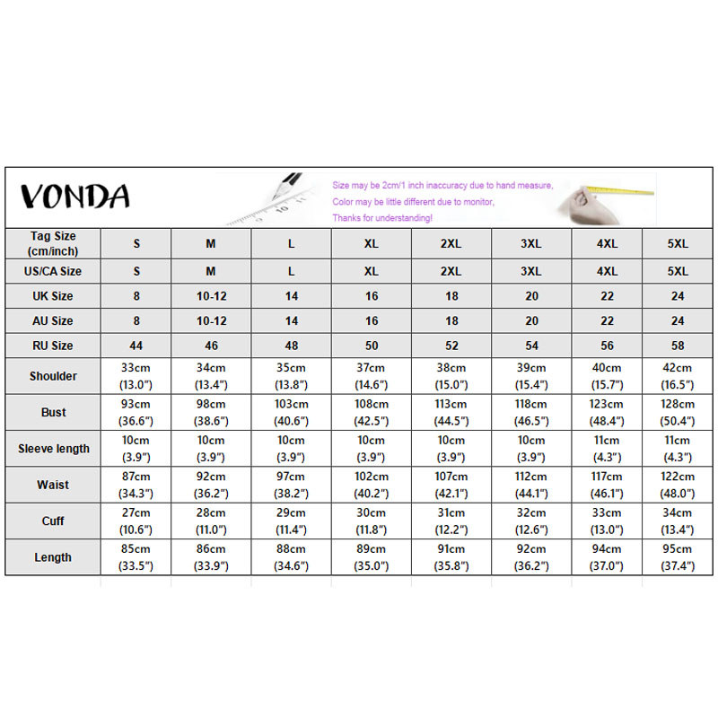 VONDA ผู้หญิงเกาหลี Elegant โรแมนติกปาร์ตี้ V คอ Fly Sleeve พิมพ์ลายดอกไม้ Flare A-Line Dresses — صورة 2