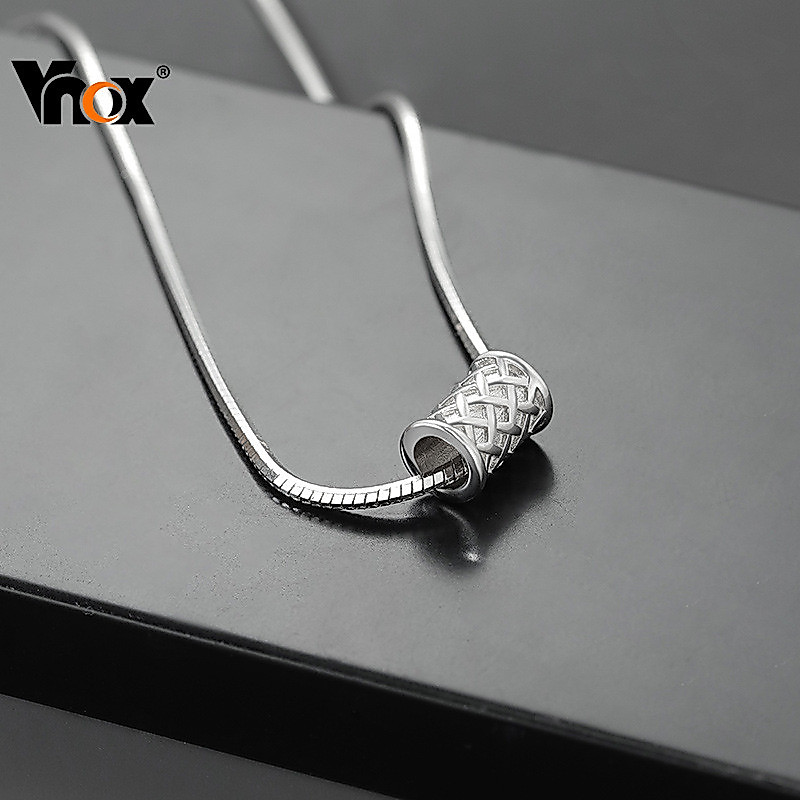 VNOX สร้อยคอโซ่สแตนเลส พังก์ร็อคลวดลายโซ่และกระดูก เพศชาย, ของขวัญที่เหมาะสำหรับเขา
