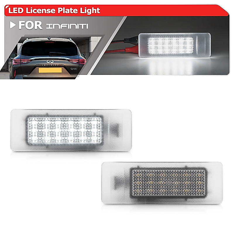 2xสําหรับ2022 + Infiniti QX55 QX60 2019-2024 QX50 2017-2022 Q60 2018-2024 Q80 CanbusสีขาวLEDป้ายทะเบ