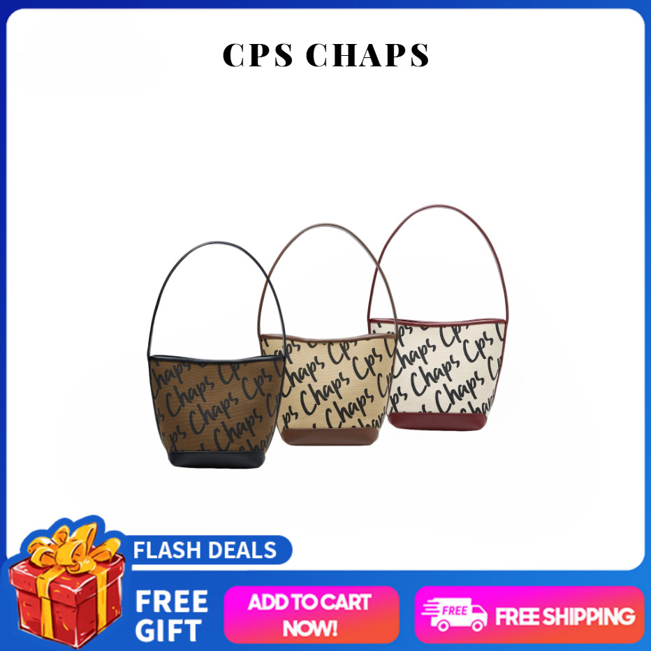 【สินค้าพร้อมส่ง】100%ของแท้ CPS CHAPS MONOGRAM BUCKET BAG ความจุ พกพาได้ ทำงาน กระเป๋าถือ สะพายข้าง