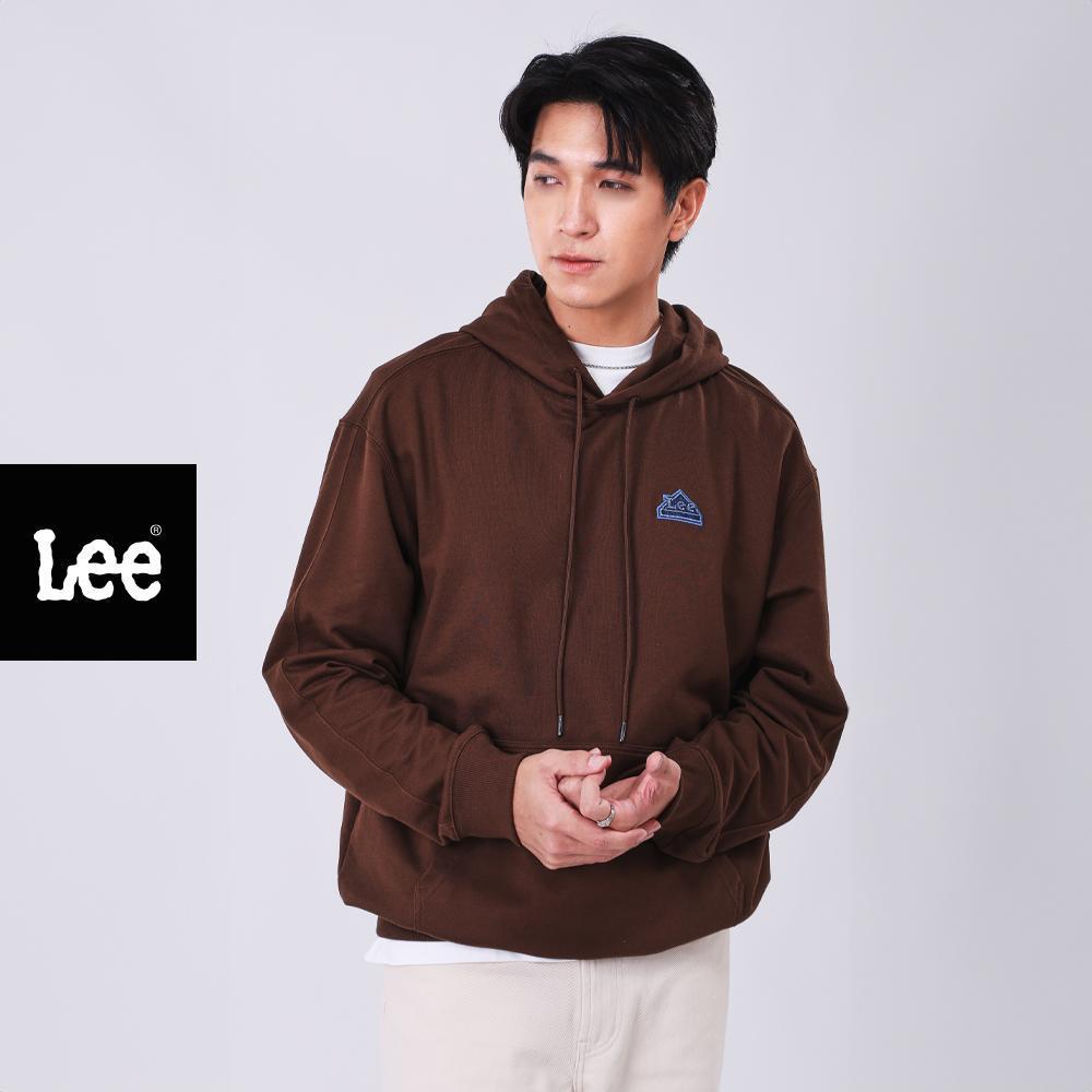 LEE เสื้อฮู้ดดี้แบบสวมผู้ชาย คอลเลคชั่น Denim Obsession รุ่น LE F325MHODN07 สีน้ำตาล
