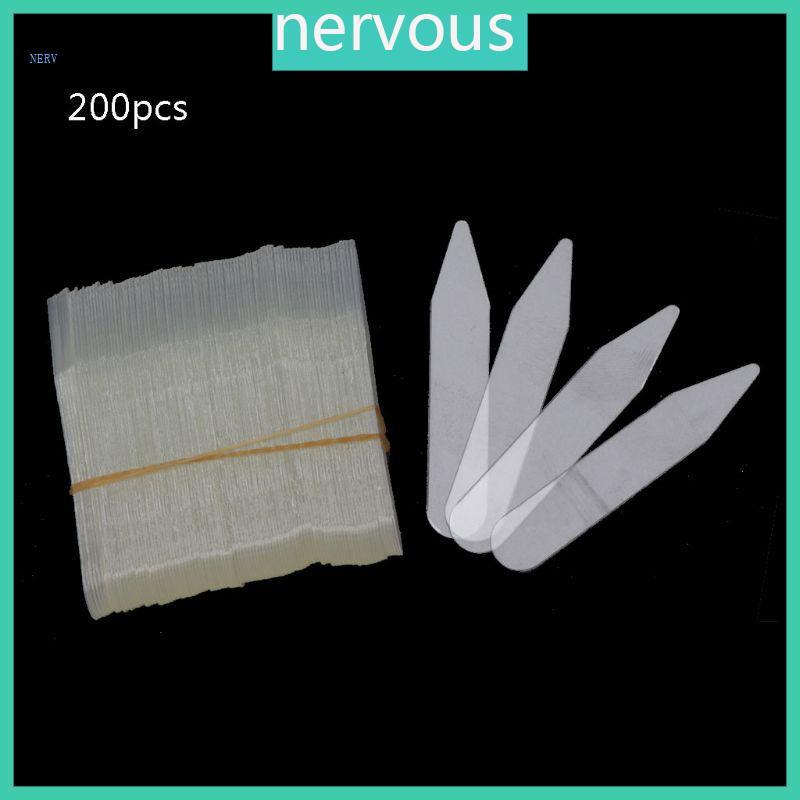 NERV 200 ชิ้นโปร่งใสเสื้อ COLLAR สนับสนุนอุณหภูมิทน COLLAR Stay ใส่ Matte Clear เสื้อ COLLAR