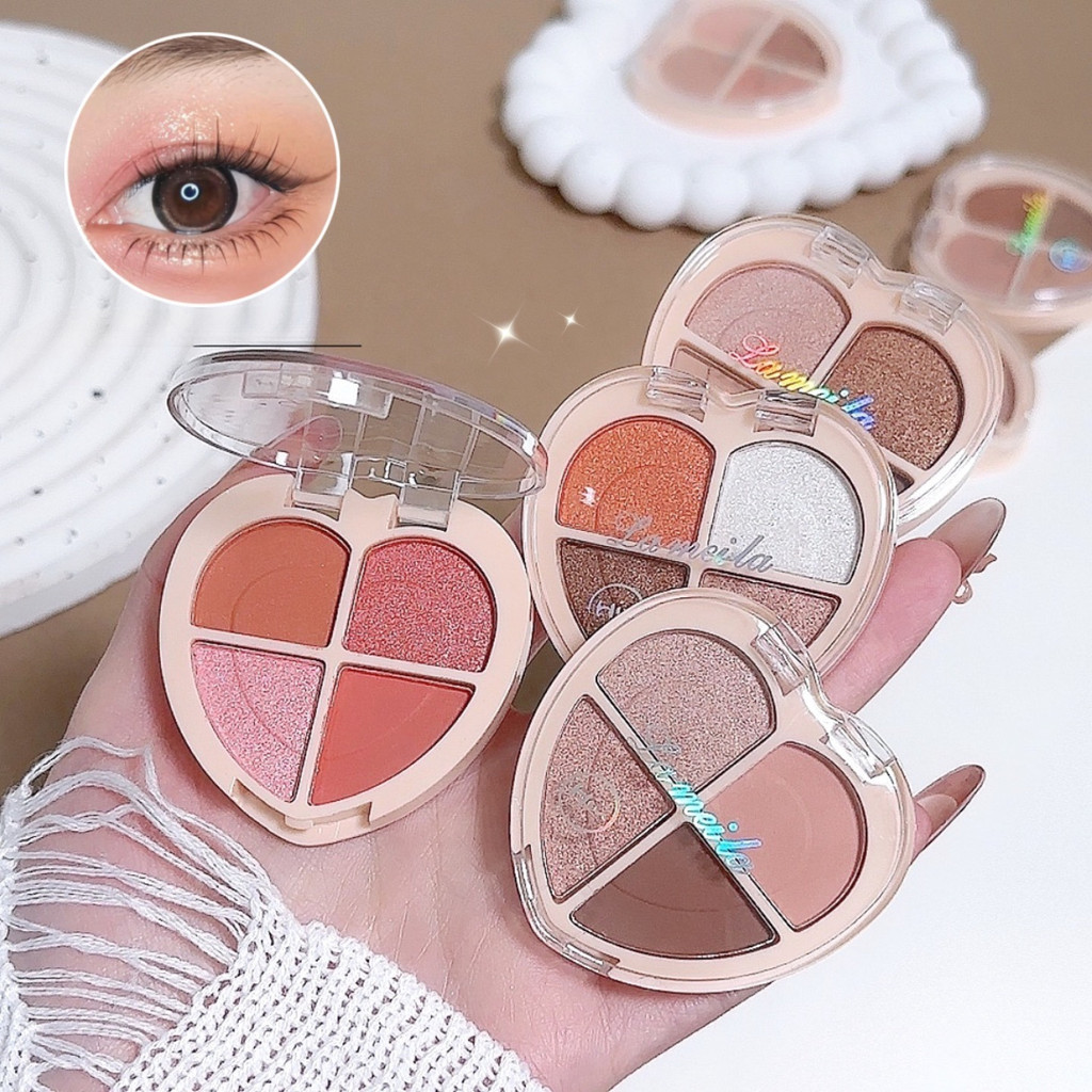 my-shop: อายแชโดว์ พาเลทอายแชโดว์ 4 สี Eyeshadow💗(YC5158) เนื้อใยไหม-ประกายชิมเมอร์ กลิตเตอร์ สีสวย กันน้ํา ติดทนนาน