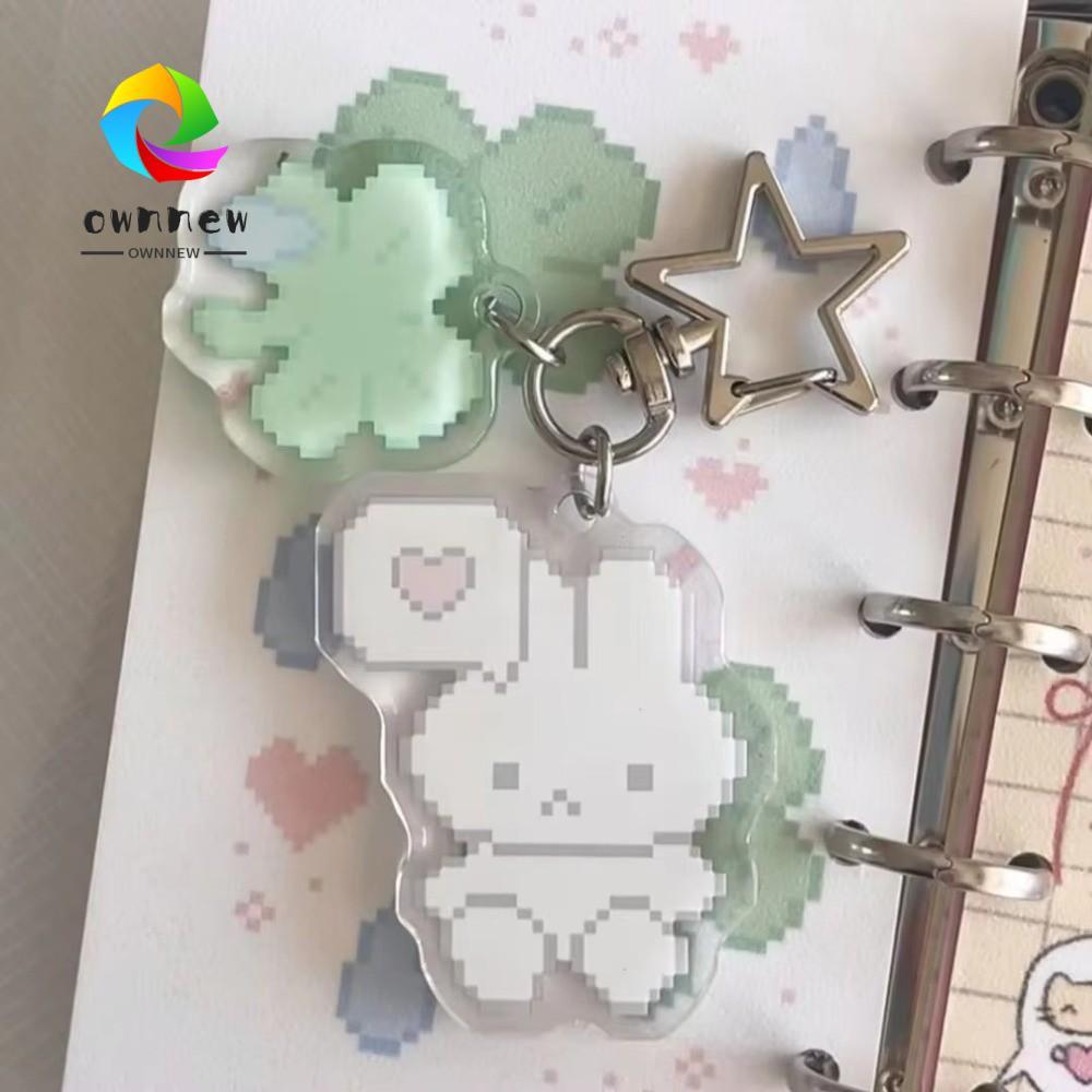 OWNNEW อะนิเมะพวงกุญแจ, Anti-lost Pixel กระเป๋าตกแต่ง, Harajuku แฟชั่น Bunny Aesthetic กระเป๋าอุปกรณ์เสริมสําหรับเด็กผู้หญิง
