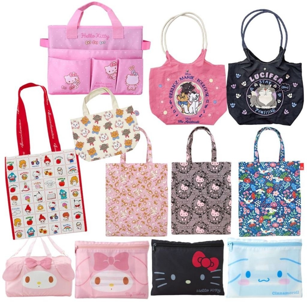 🇯🇵ROOTOTE Square Laminated Tote Bag กระเป๋า sanrio hello kitty cinnamoroll