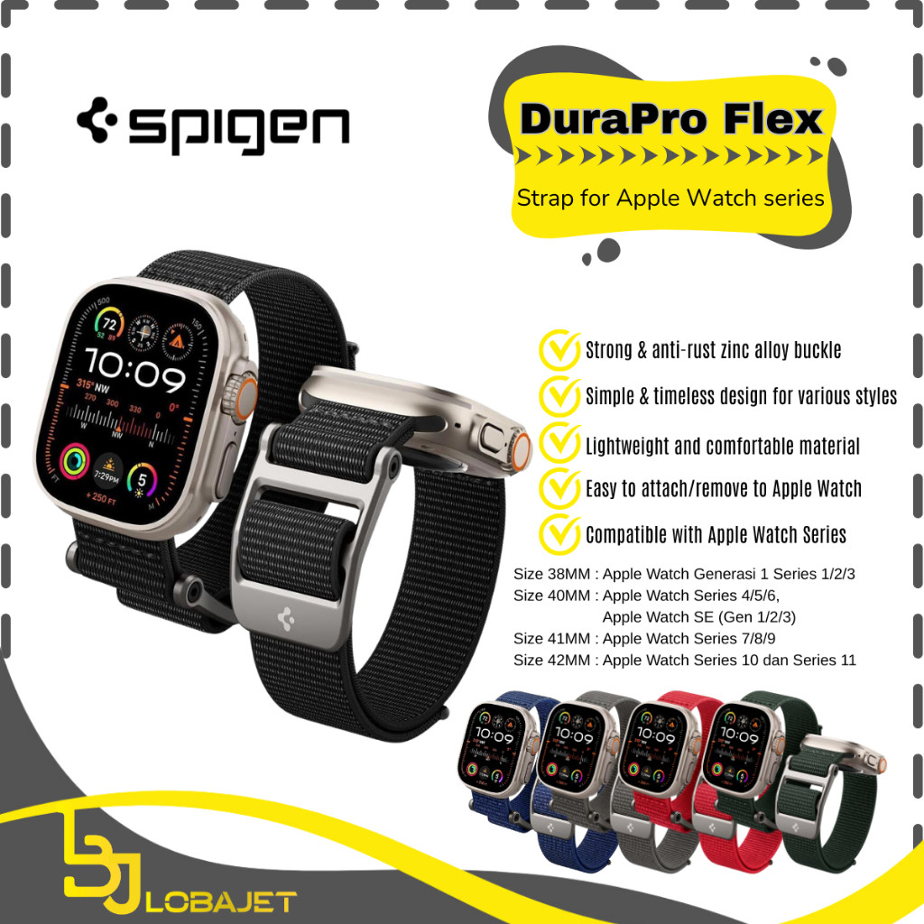 SPIGEN DuraPro Flex Nylon Watch Strap - สายรัดทดแทนสําหรับ Apple Watch 42mm-41mm-40mm-38mm