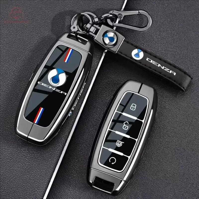 สังกะสีอัลลอยด์กุญแจรถสําหรับ Denza D9 N7 N8 MPV DAENZA D9 EV 2024-2025 BYD DENZA EV, ป้องกันกุญแจกร