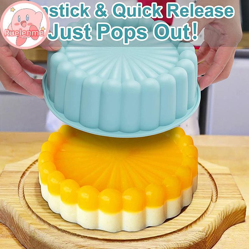 ถูกต้องซิลิโคนรอบถาดอบเค้กชาร์ลอตต์ ถาดอบฟองน้ํา Flan แม่พิมพ์ Shortcake ถาดอบครัวซิลิโคน Mould TH