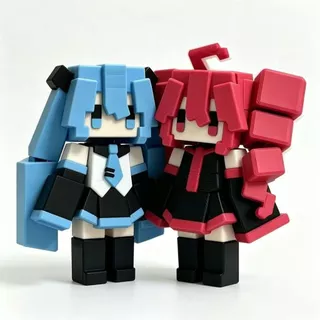 คีย์เชนพิมพ์ 3D พิกเซล Hatsune Miku & Teto – น่ารักติดกระเป๋า ของขวัญวันเกิด (เลือก Miku / Teto)