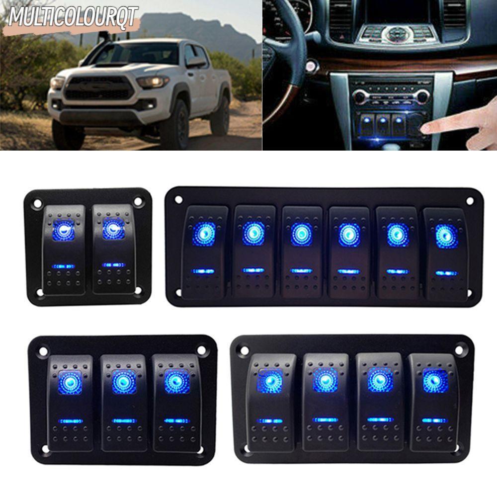 MULTICOLOURQT LED Rocker แผงสวิตช์อุปกรณ์เสริมในรถยนต์ DIY กันน้ํารถ RV Camper Caravans Circuit Breaker