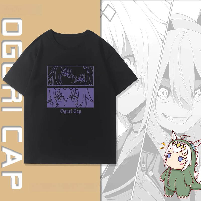 เสื้อยืด Oguri Cap Uma Musume ผ้าคอตตอน 100% สวมใส่ได้ทั้งชายและหญิง ลายอนิเมะฮิต สบายใส่ทุกวัน S-5XL