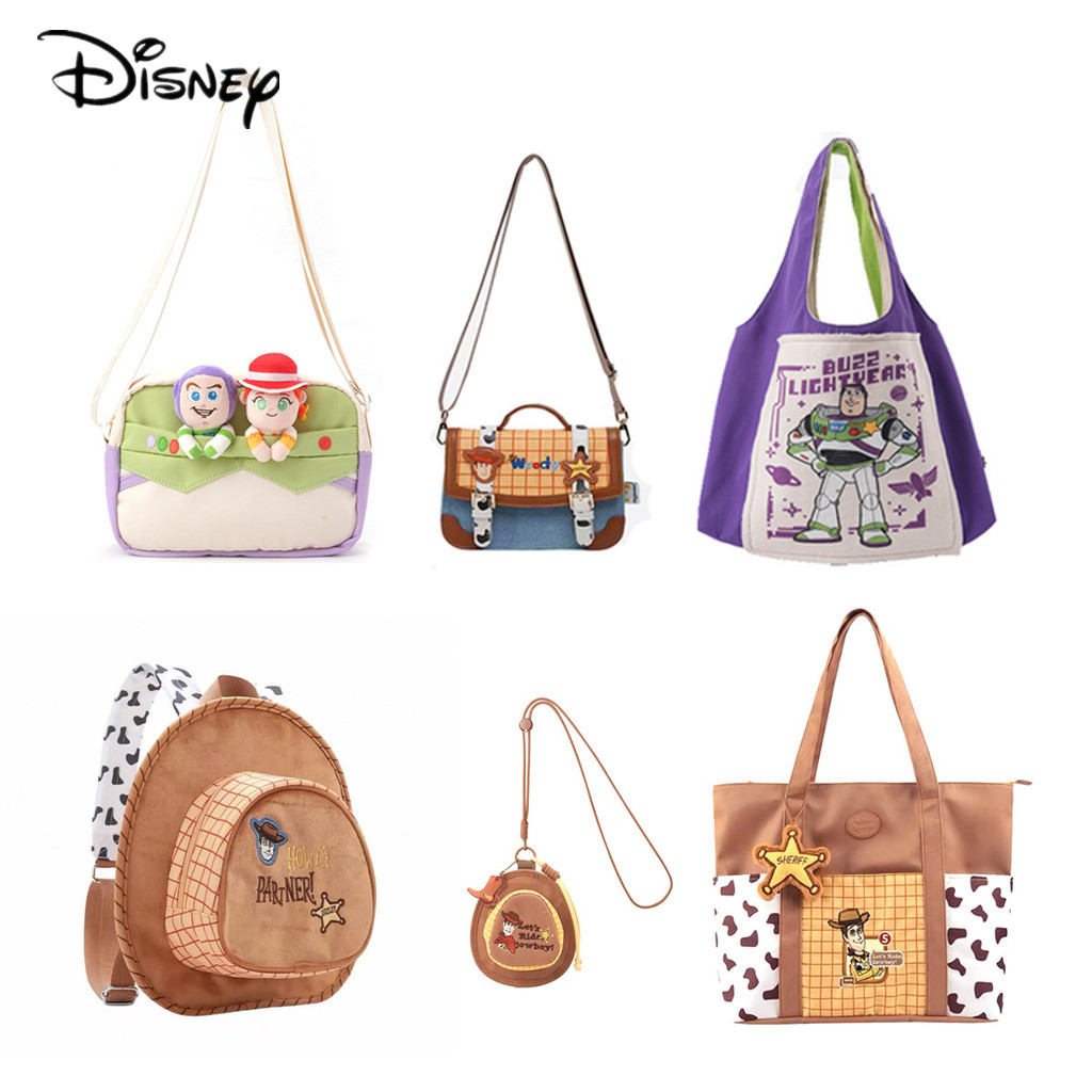 Disney Official Toy Story 5 Buzz Lightyear Jessie ตุ๊กตาของเล่นตุ๊กตากับ Woody กระเป๋าเป้สะพายหลังตุ๊กตาสําหรับเด็กคอลเลกชัน