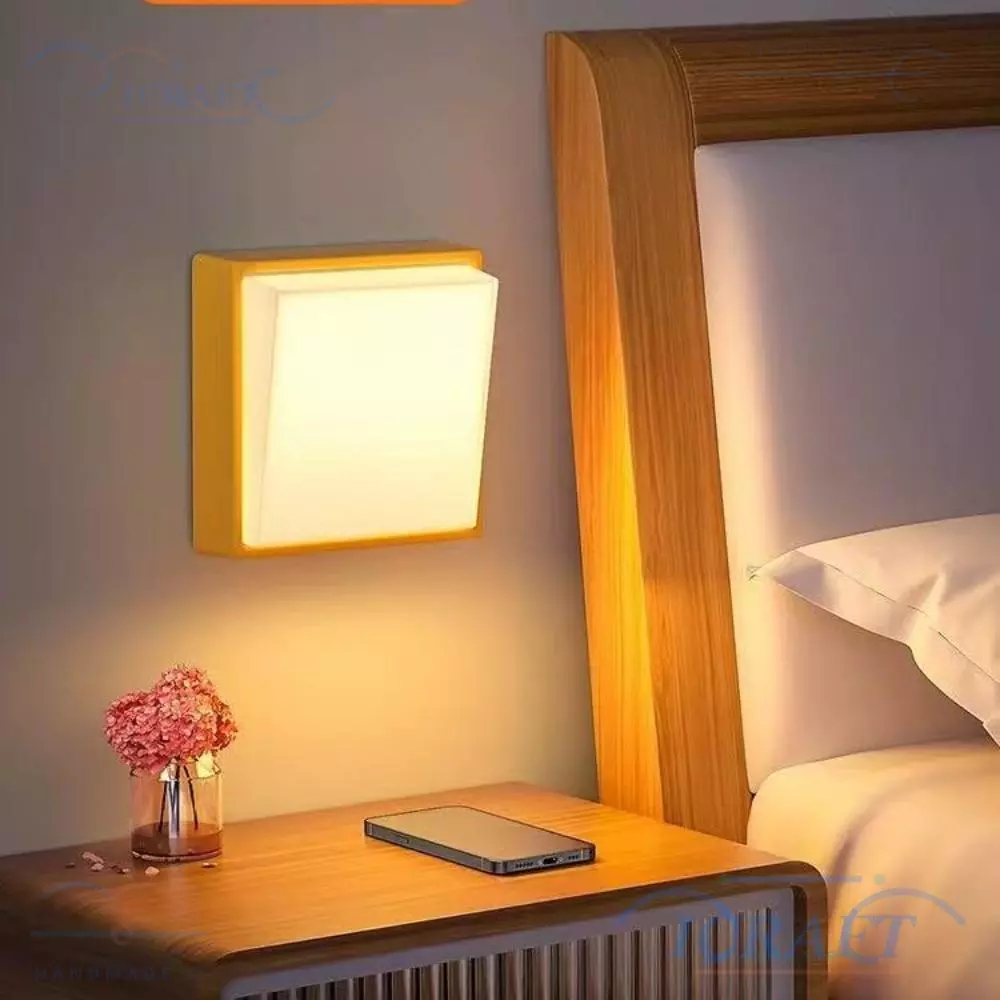 ICRAFT ไฟ LED กลางคืน ตกแต่งห้องด้วยไฟวอร์มสวิตช์ ตั้งโต๊ะชาร์จ USB ออกแบบเรียบง่ายสำหรับห้องนอน
