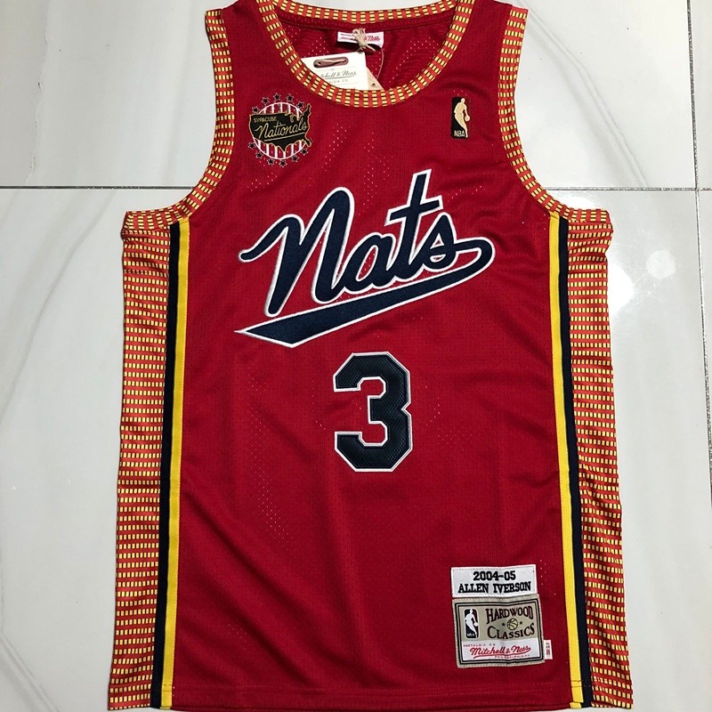 เสื้อเย็บปักถักร้อยประณีตแท้ผู้ชาย Philadelphia 76ers Allen Iverson Swingman Jersey - เสื้อบาสเก็ตบอ