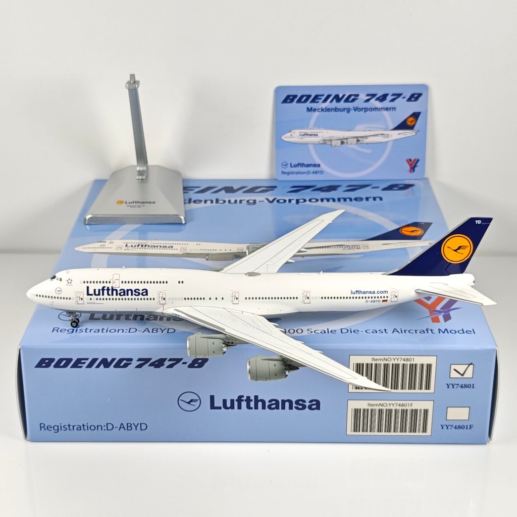 การประกันคุณภาพ - YY Wings 1: 400 Hensa Airlines B747-8 D-ABYD D-ABYP โมเดลเครื่องบินโลหะผสม