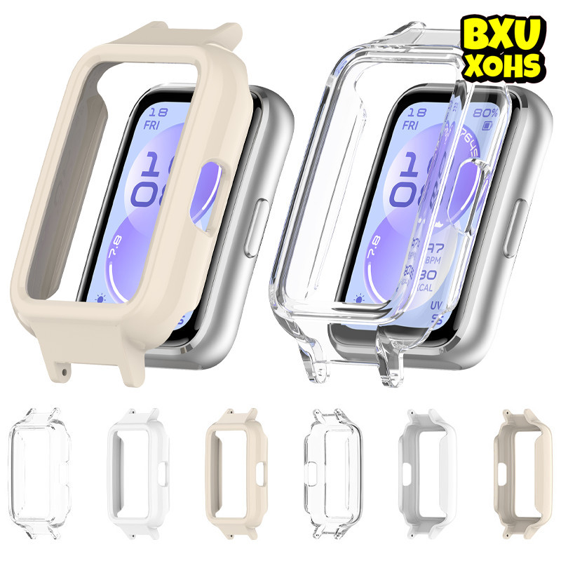 กรณี PC รู for Huawei Band 11 11 Pro 10 9 8 ปกป้องกันหน้าจอแข็งที่ใช้ในการเชื่อมต่อสำหรับอุปกรณ์เสริมสายรัด 12มม. 14มม.