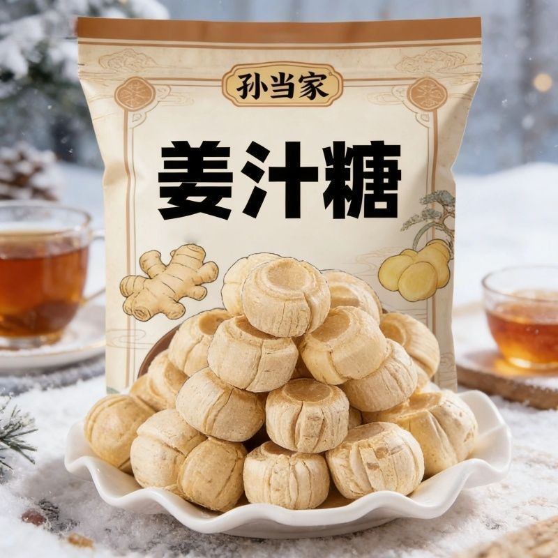 孙当家原味姜糖麦芽糖老姜汁休闲零食硬质糖果便宜随身携带202605028 Sun Dangjia Original Ginger Candy Maltose Ginger Juice Snack Hard Candy Cheap and Portable 202605028