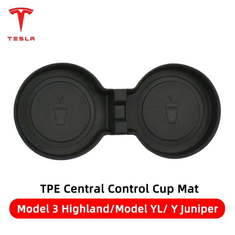 🚚จัดส่งจากไทย🚚 แผ่นรองแก้วน้ำ TPEภายในรถ Tesla Model 3 Highland/New Y Juniper/Model YL กันคราบน้ำได้อย่างดีเยี่ยม