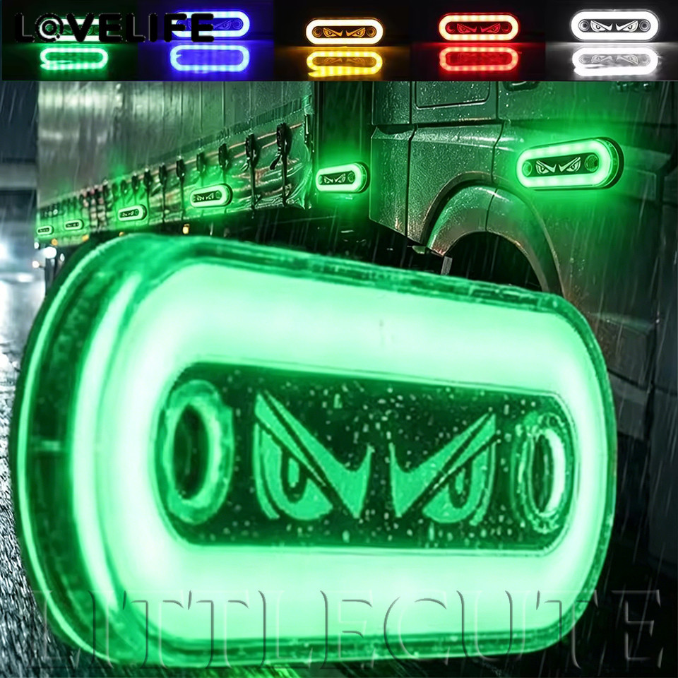 [AUTO & 3C] Demon Eye รถ LED Clearance ไฟรถบรรทุกด้านข้าง Marker โคมไฟ 12-24V Trailer Lorry Caravan ไฟเตือนหลอดไฟกันน้ํา Auto Parts /ราคาดี