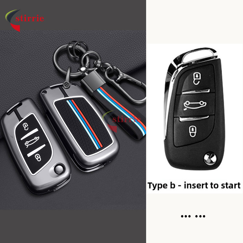Zine โลหะผสมรถ Flip Key สําหรับ Peugeot Citroen C1 C2 C3 C4 C5 DS3 DS4 DS5 DS6 Remote Key กระเป๋าผู้