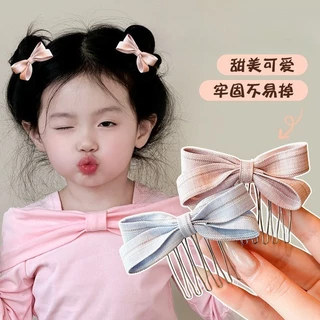 น่ารักเจ้าหญิงยีนส์กลับหัวหวีผมโบว์กิ๊บน่ารักเรียบอุปกรณ์ผมสําหรับสาวๆ