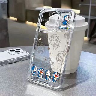 การ์ตูนการ์ตูนโดราเอมอนโทรศัพท์มือถือนุ่มเคสใสเข้ากันได้iPhone 7Plus 15Plusพรีเมี่ยม14Plus 13ProMaxแฟชั่น16ProMax 12ProMax Creative 11 XR 17PROกันกระแทกป้องกันกรณี