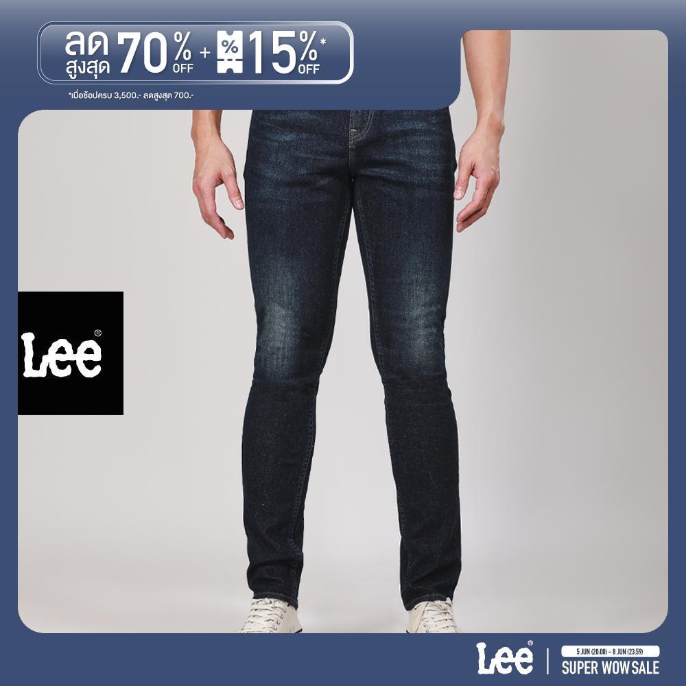 LEE กางเกงยีนส์ผู้ชาย คอลเลคชั่น Denim Obsession เอวต่ำ ทรงเข้ารูป ทรง Powell รุ่น LE F325MPOWN09 สียีนส์กลาง