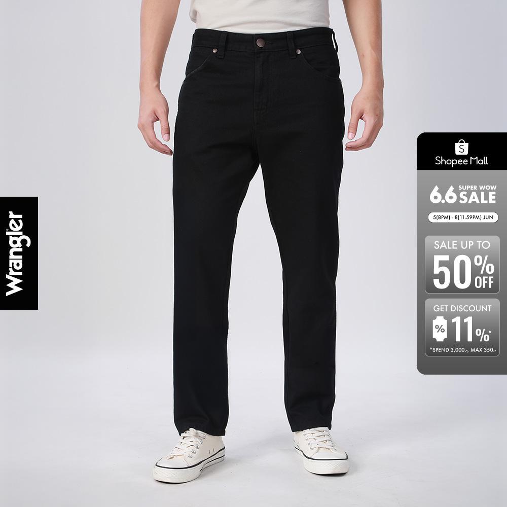 WRANGLER กางเกงยีนส์ผู้ชาย เอวกลาง ทรงตรง รุ่น WR F525MGREF45 สีดำ