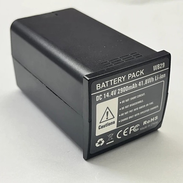 ALLCCX 14.4V 2900mAh แบตเตอรี่ WB29 สําหรับ Godox AD300, AD200, AD300 Pro, AD200 pro, AD200 pro II, 