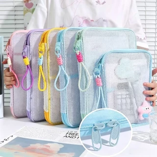 โปร่งใสขนาดใหญ่ความจุแฟ้มกระเป๋า Multi-Layer Organizer สําหรับ A4/A5 กระดาษหนังสือแท็บเล็ตและเครื่องเขียนแบบพกพาโรงเรียนกรณี