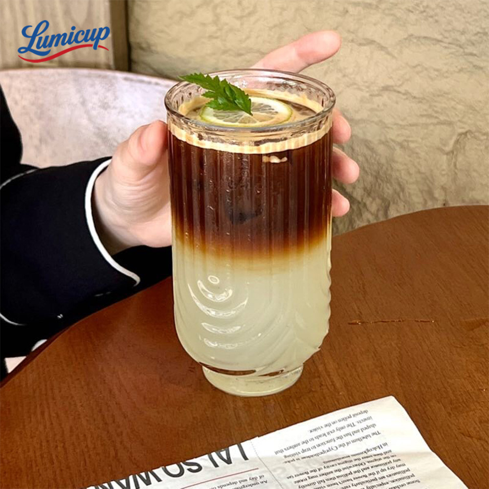 แก้วชาไทยลายประตูโรมัน 2ขนาด แก้วค็อกเทล กาแฟเย็น สำหรับคาเฟ่ ร้านชา บาร์ สั่งจำนวนมาก แพ็คป้องกันแตก
