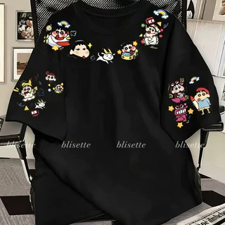 🚚【จัดส่งจากไทย】เสื้อยืดพิมพ์ลายเครยอนชินจัง แขนสั้น คอกลม ผ้าเนื้อนุ่ม สวมใส่สบาย