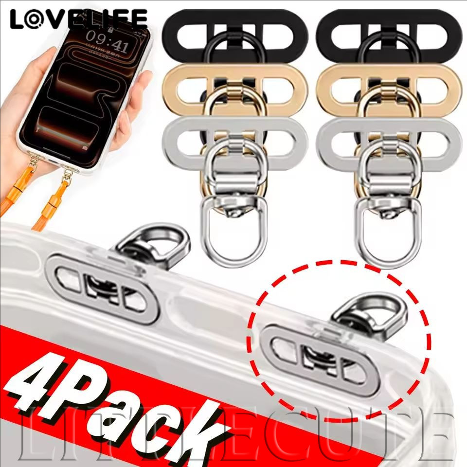 [AUTO & 3C] 1/2/4PCS - Mini Upgrated 360 Rotatable โลหะเหล็กโทรศัพท์ Tether Tabs โทรศัพท์มือถือ Lanyard Patch ปะเก็นเชื่อมต่อชิ้นคลิปหมุน /ราคาดี