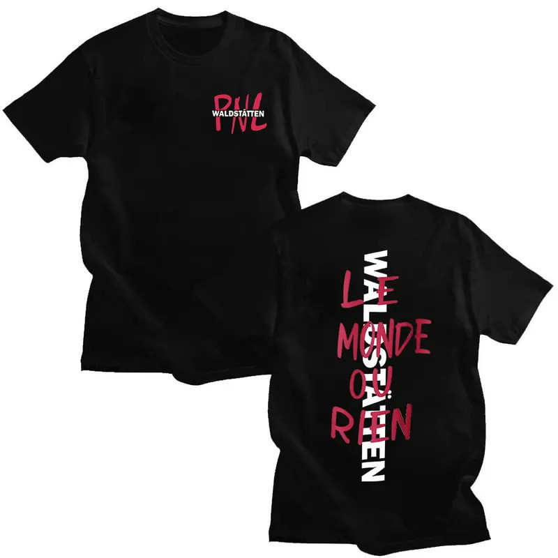 เสื้อยืดคอกลมแขนสั้นสไตล์ Y2k สำหรับผู้ชาย เสื้อผ้าแร็ปเปอร์ PNL Que La Famille Le Monde Chico Album