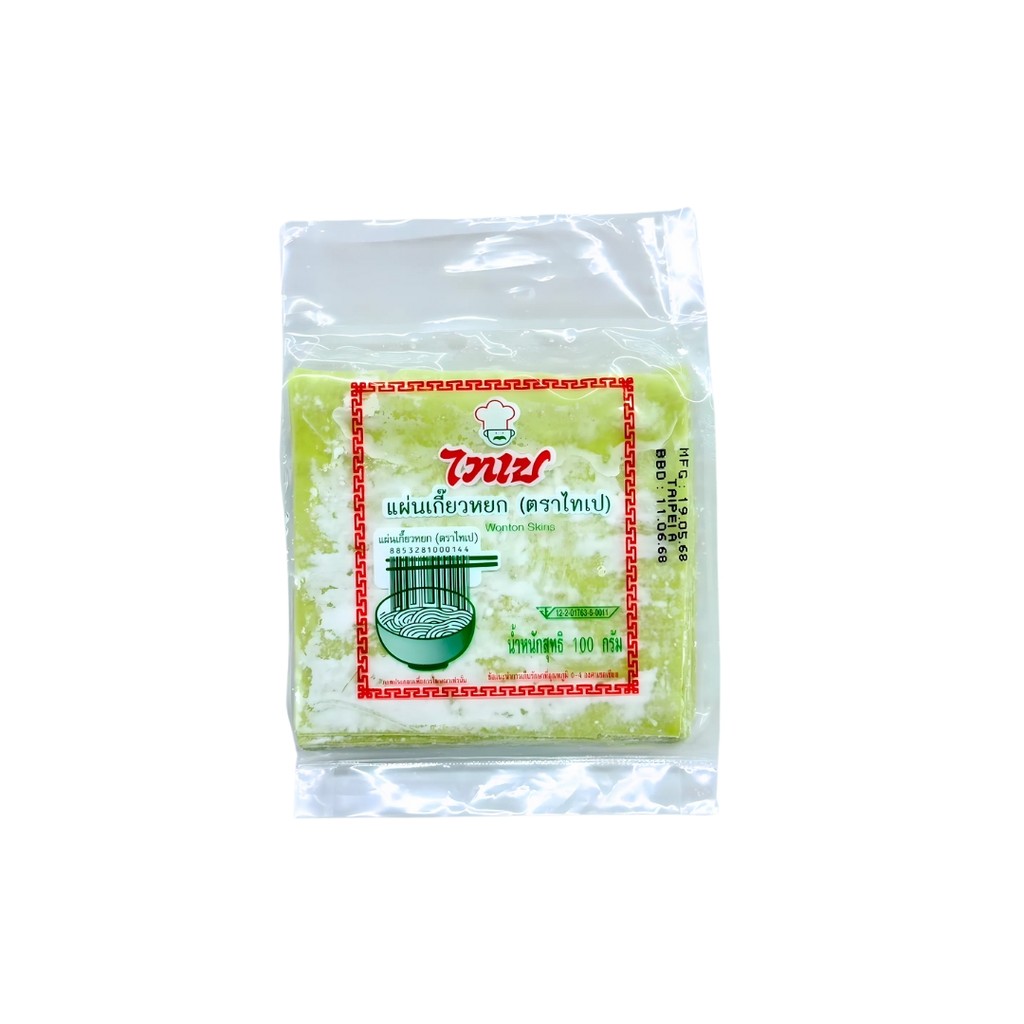 ไทเป แผ่นเกี๊ยวหยก Taipei Jade Wonton Wrappers 100g.
