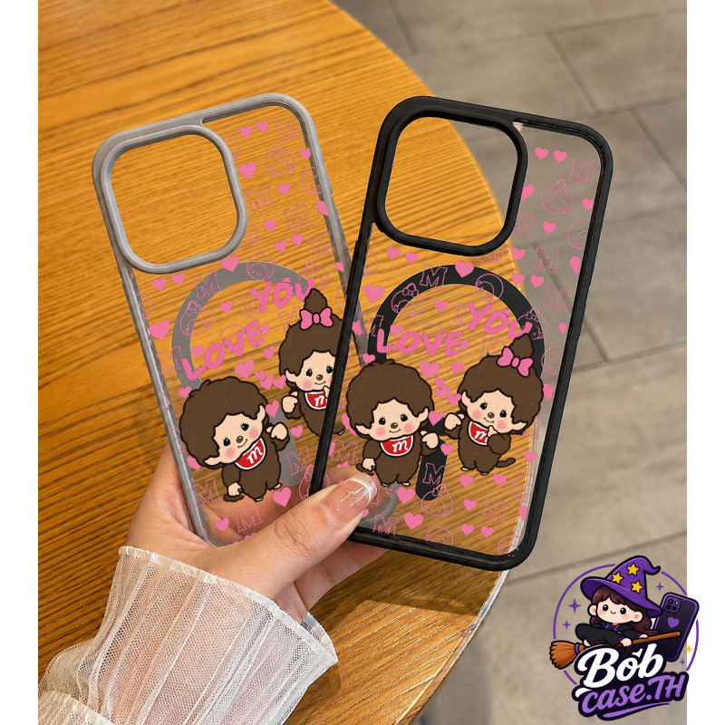 Monchhichi -เคสแม่เหล็กกันกระแทก iPhone Samsung 17/16/15/14/13/12/11 Pro Max Plus A06/A16/A15 5G/S24