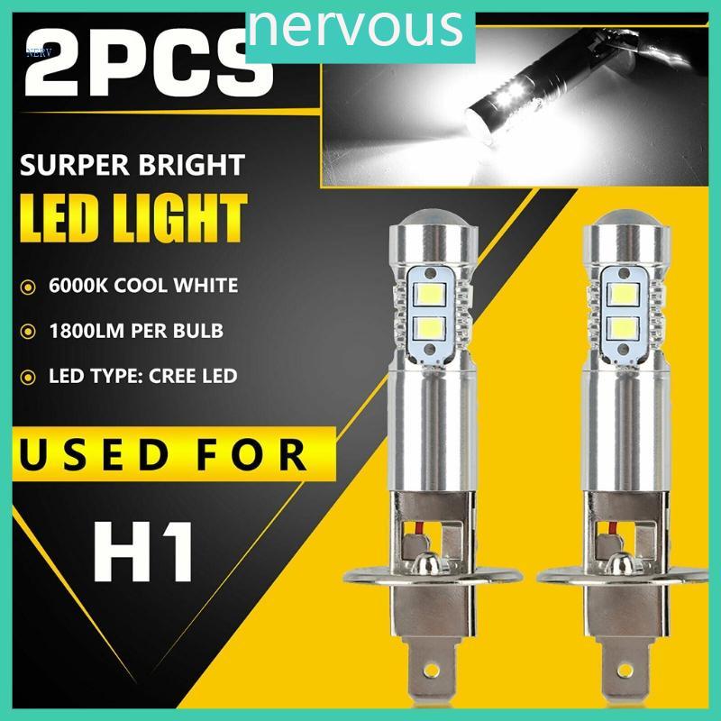 NERV 2x H1 หลอดไฟ LED ไฟหน้า 360 องศา 1800LM ไฟตัดหมอกทดแทน 6000K
