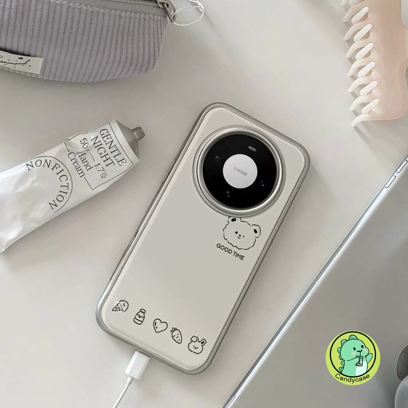 หมีน่ารักสําหรับVivo T5X T4X T4R T4 T3X T3 Ultra Lite T2X T2 Pro T1 T1X 5G 4Gการ์ตูนกระต่ายครีมInsสไ