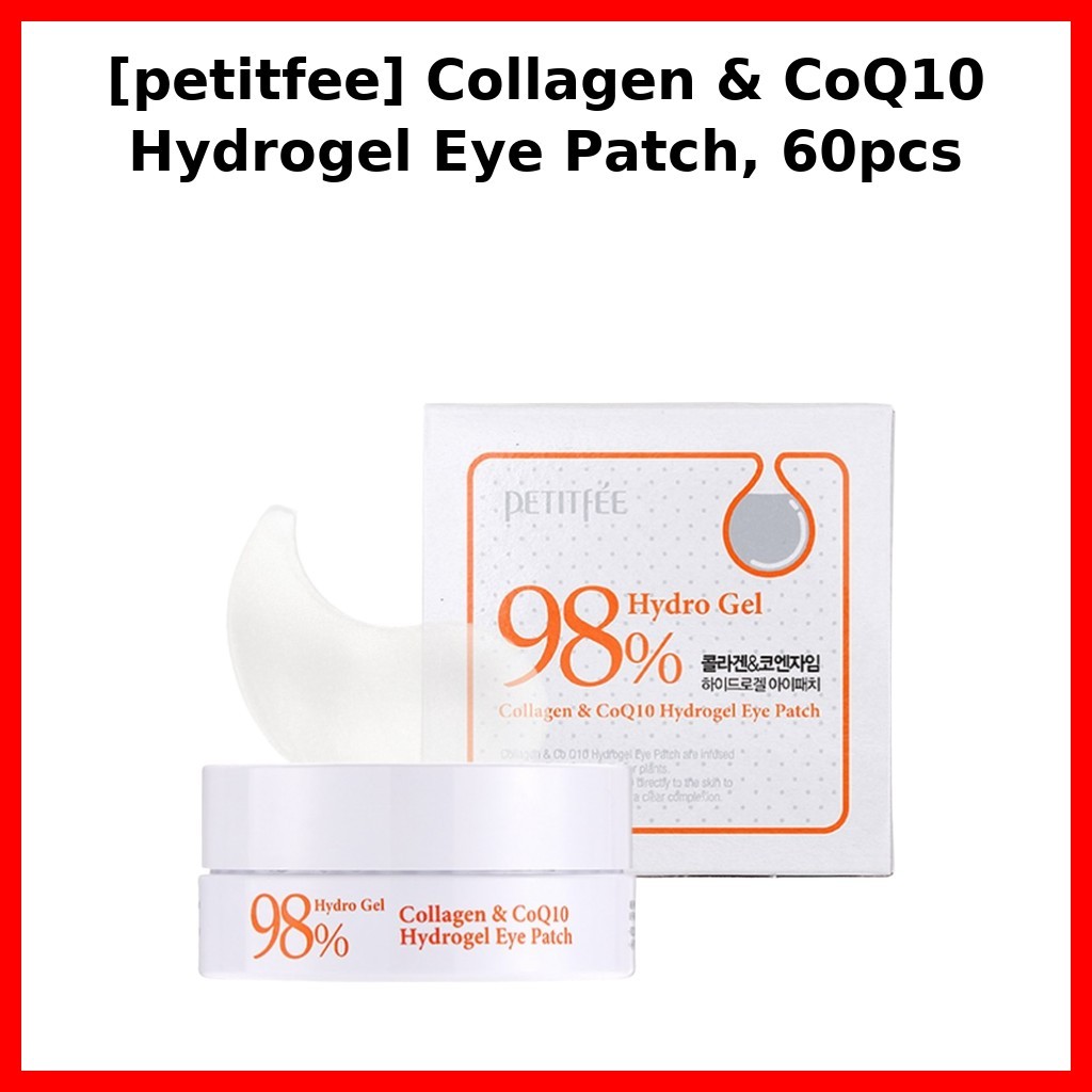 [petitfee] Collagen & CoQ10 Hydrogel Eye Patch, 60pcs / Korean Eye Patch / Collagen & CoQ10 / ของแท้