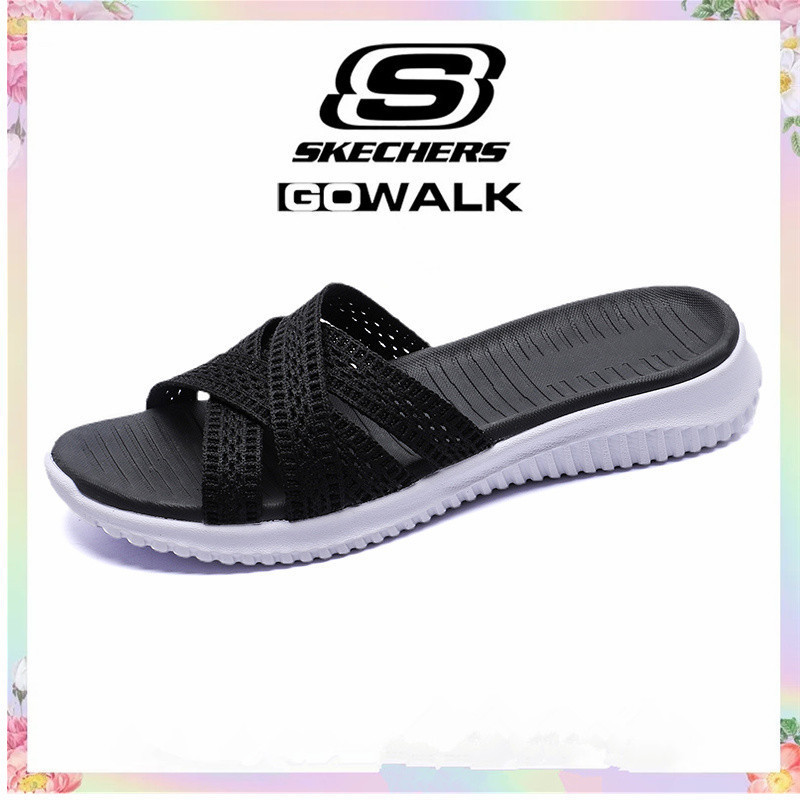 WB1 Skechers รองเท้าแตะหนังลําลองผู้หญิง - รองเท้า Skechers