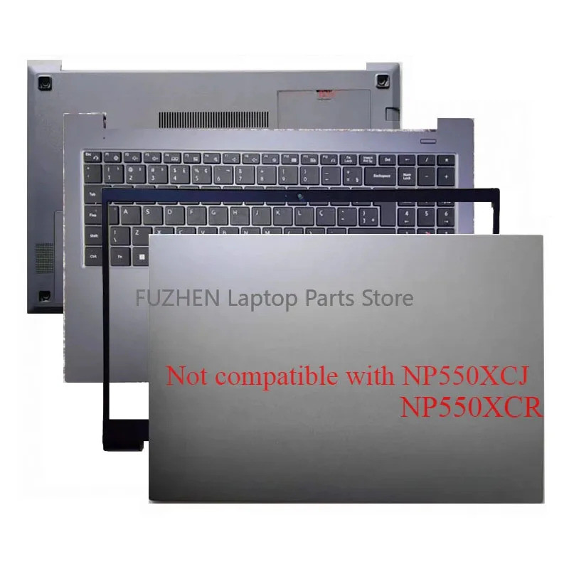 สําหรับ NT550XDA NP550XDA แล็ปท็อปปกหลัง LCD/กรอบด้านหน้า/ที่วางฝ่ามือ/ฝาครอบด้านล่างสีเทา
